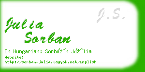 julia sorban business card